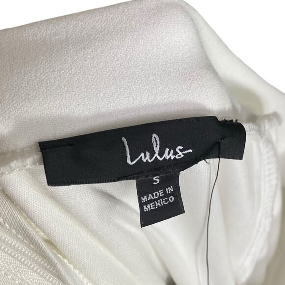 Lulus Only Tonight Jumpsuit Womens Small Ivory Two Piece Wide Leg Cocktail Vacay - Picture 3 of 14